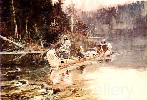 Charles M Russell On the Flathead Norge oil painting art